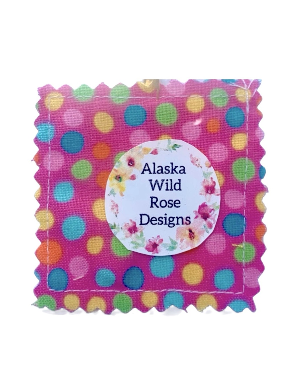 Pocket Prayer Quilts Christian Cross sewn inside. Multicolored polkadot.